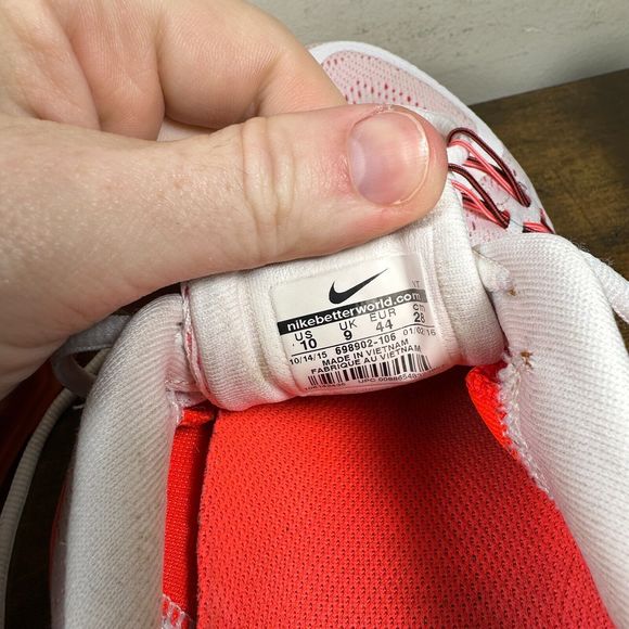 Nike Infrared Bright Crimson 698902-106 Shoes Sneakers Men's Size 10 - Picture 8 of 8